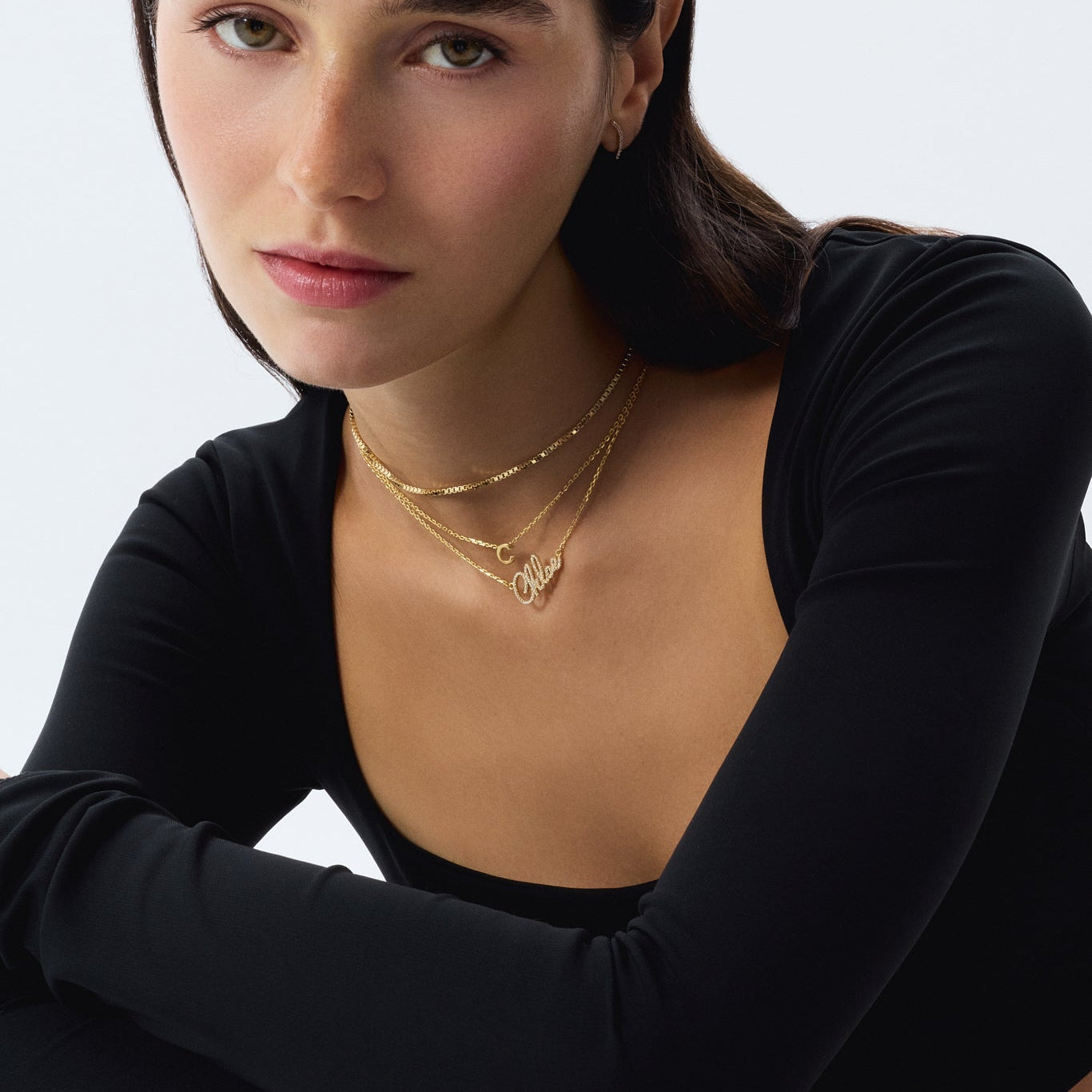 Diamond Script Personalized Name Necklace