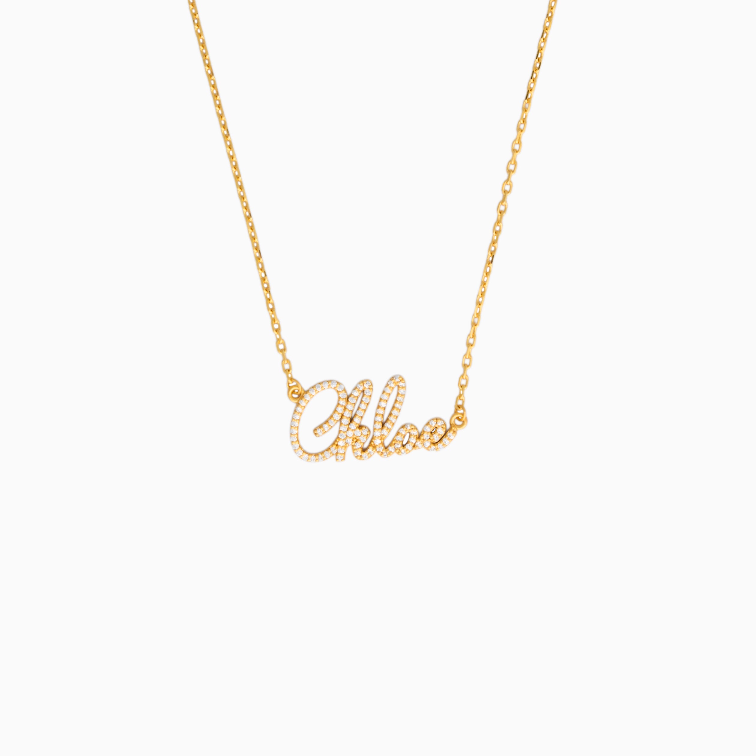 Diamond Script Personalized Name Necklace