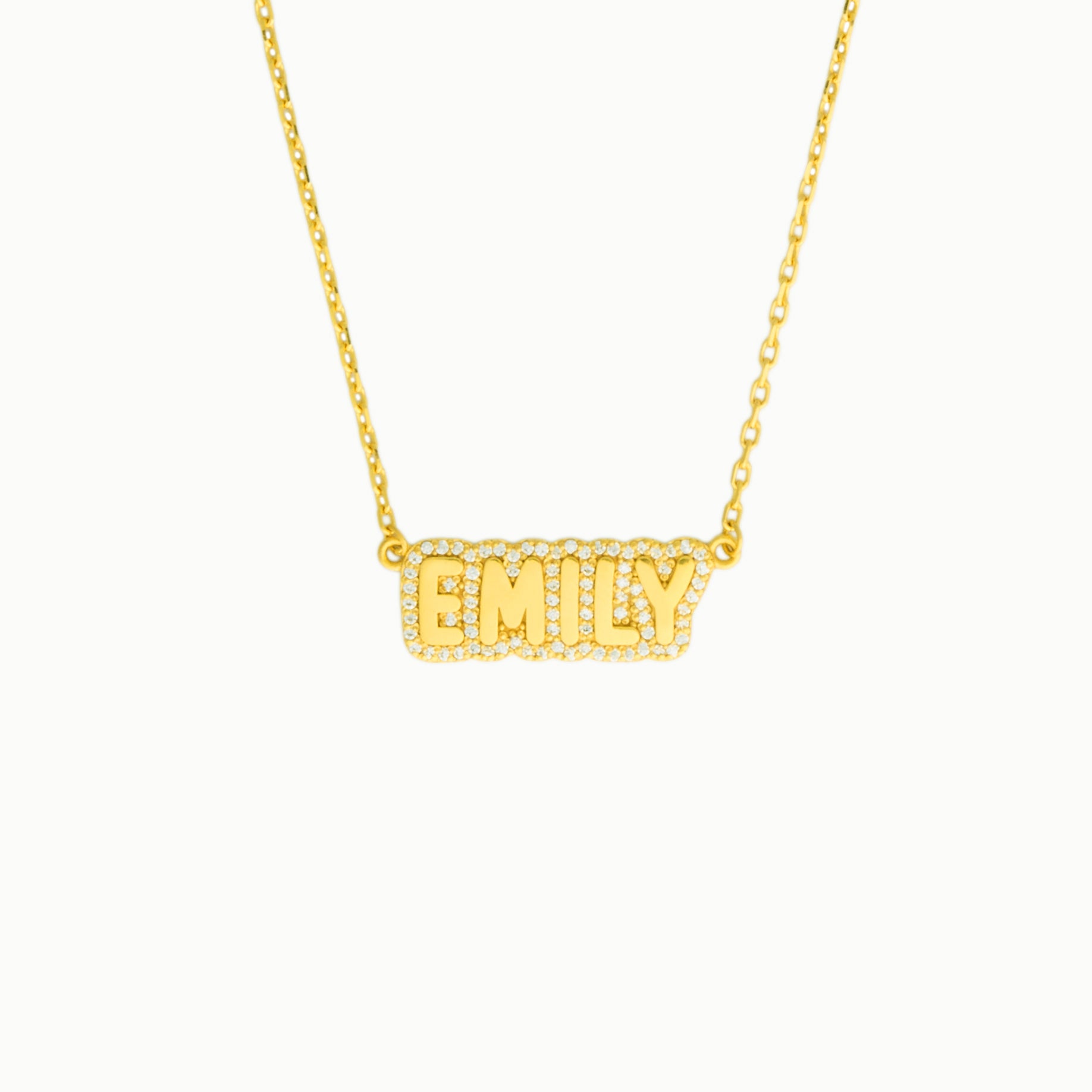 Diamond Custom Bubble Name Necklace