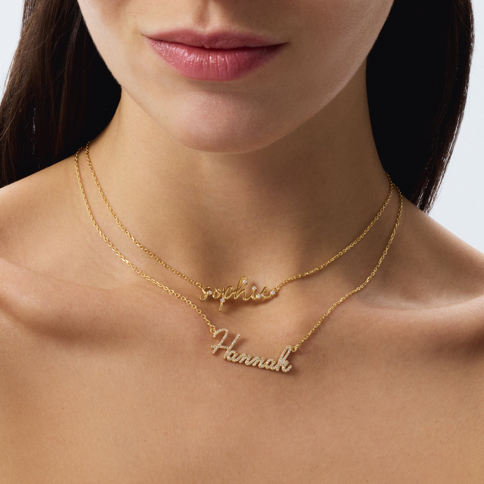 Diamond Custom Cursive Name Necklace