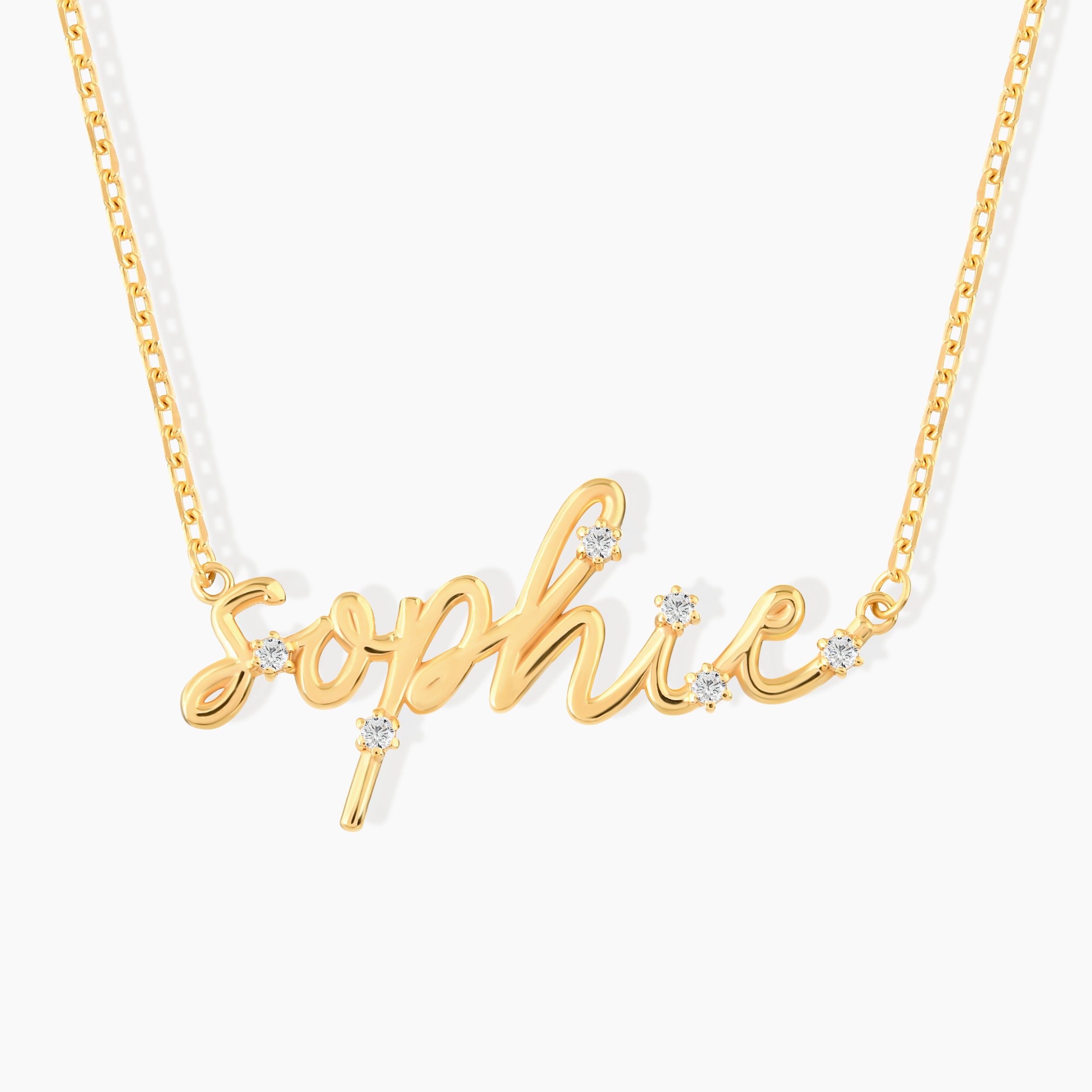 Diamond Custom Cursive Name Necklace