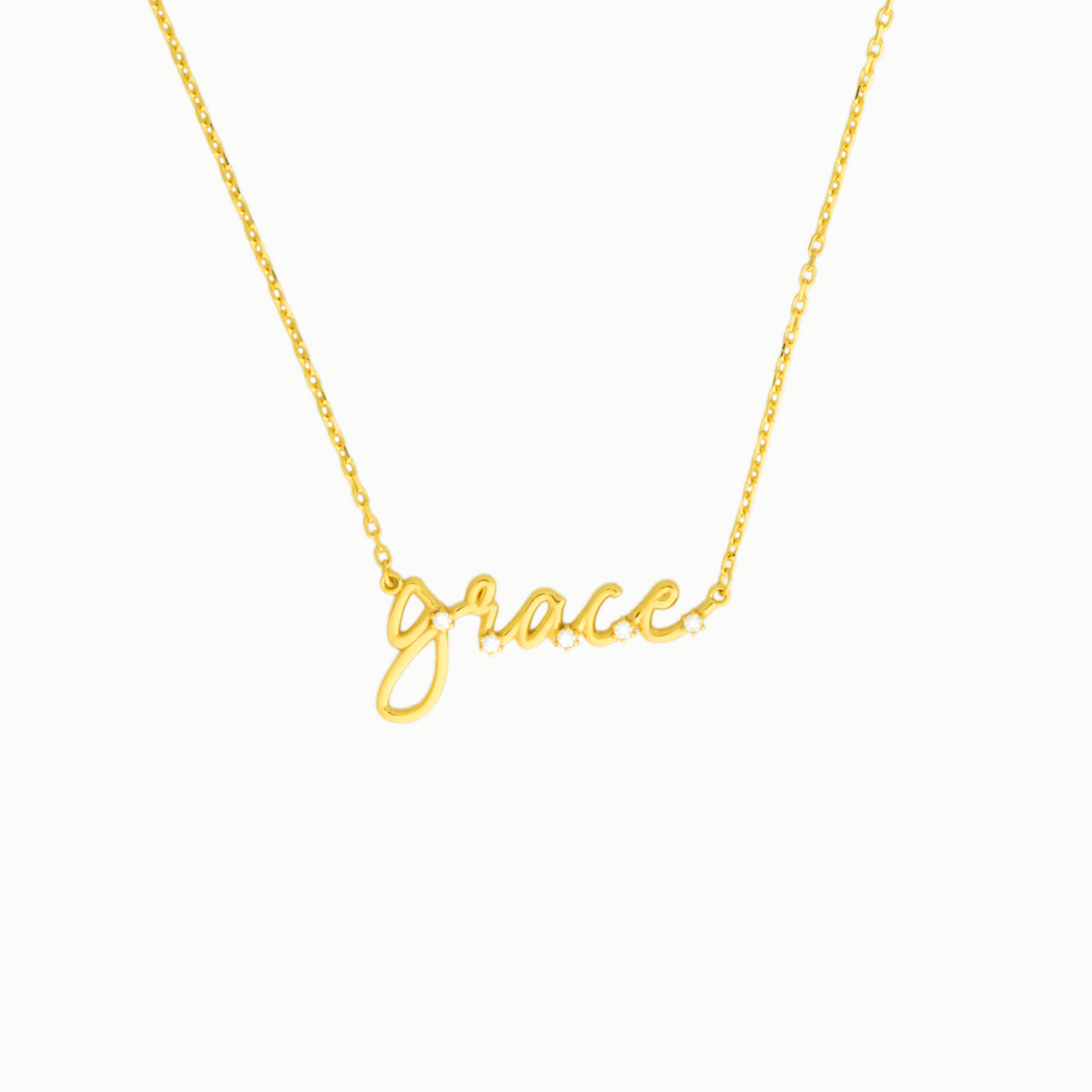 Diamond Custom Cursive Name Necklace