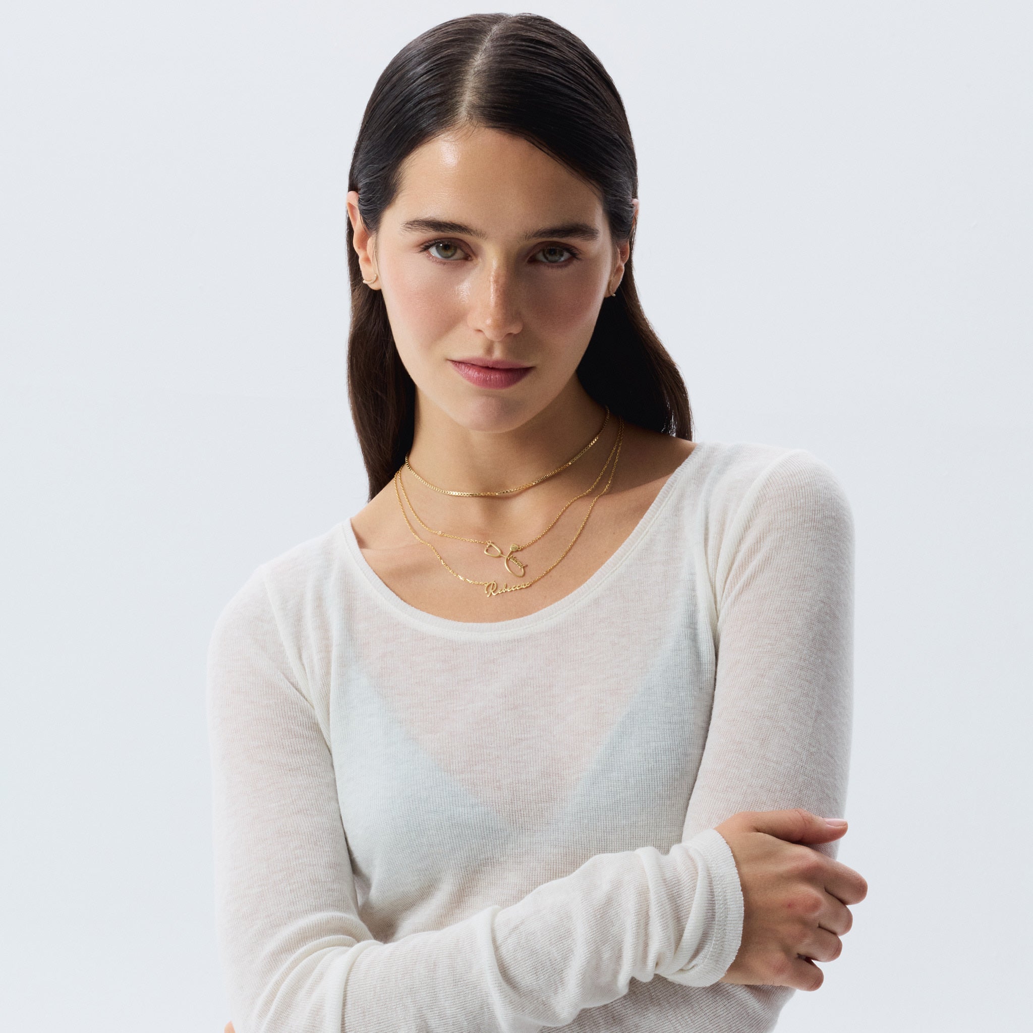 Diamond Name Stereoscope Necklace, Gifts for Doctors, Nurses