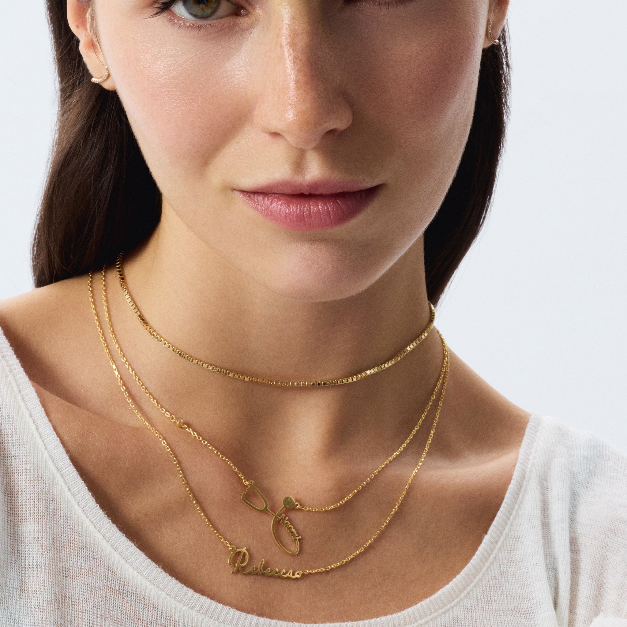 Diamond Name Stereoscope Necklace, Gifts for Doctors, Nurses