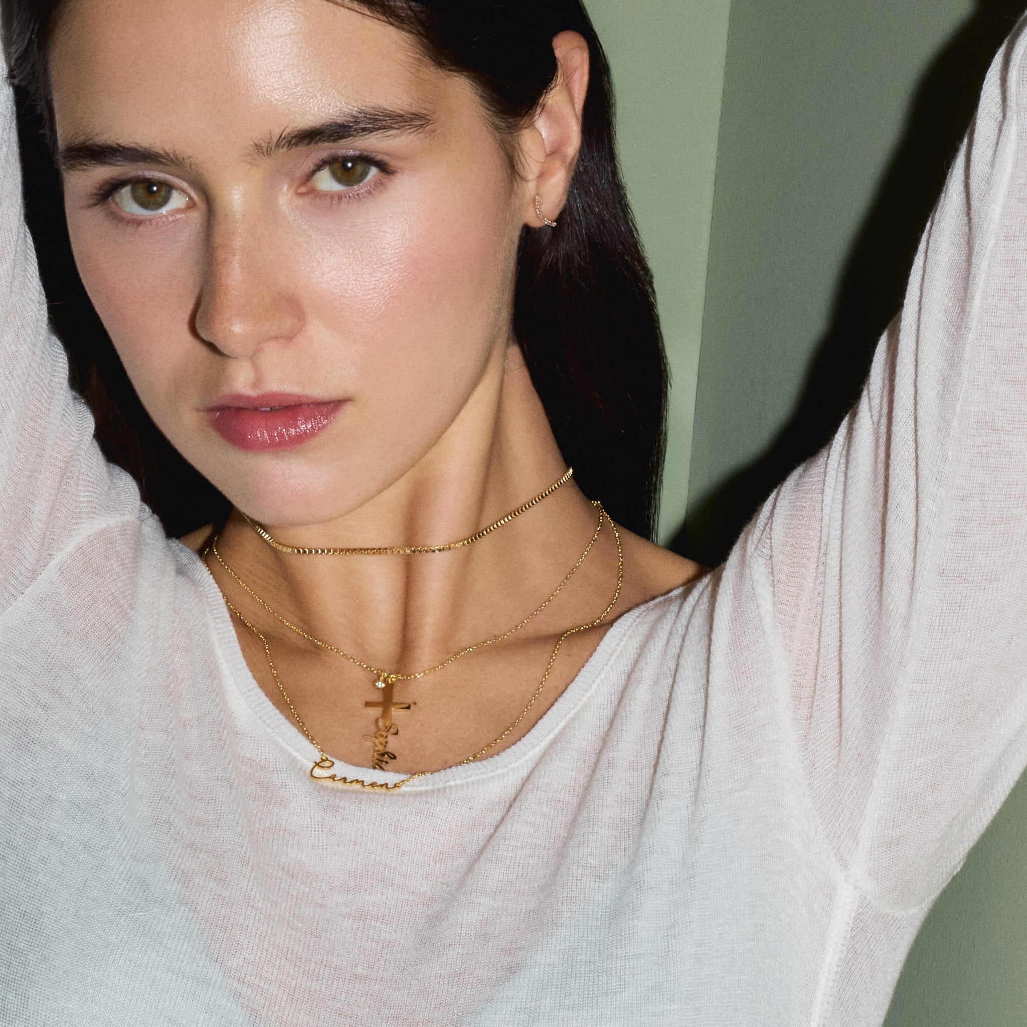 Diamond Custom Name Cross Necklace