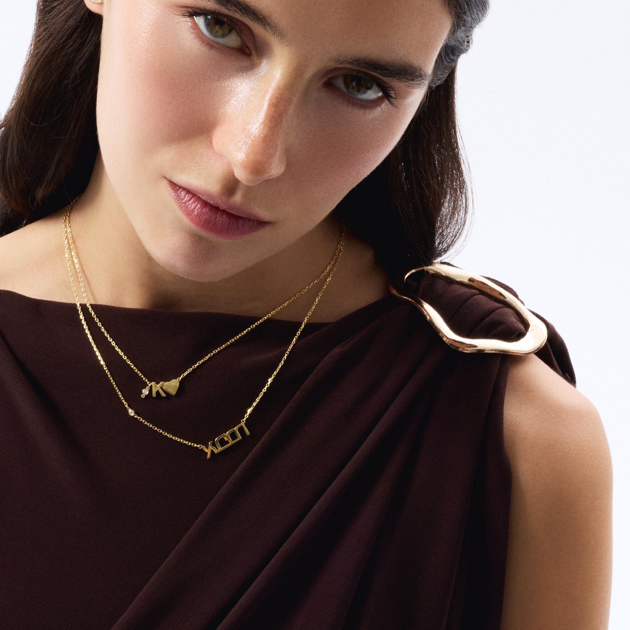 Diamond Custom Hebrew Name Necklace