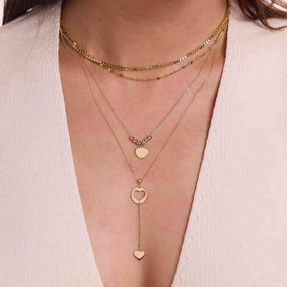 Cut-Out Heart Y-Necklace