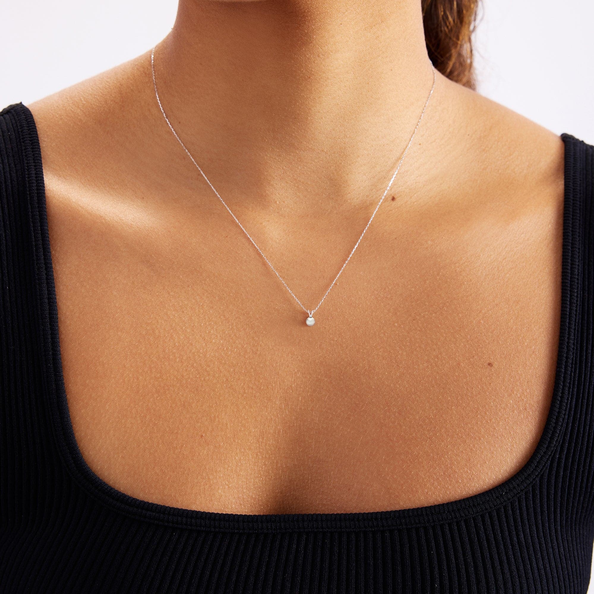 Diamond and Freshwater Cultured Pearl Pendant Necklace