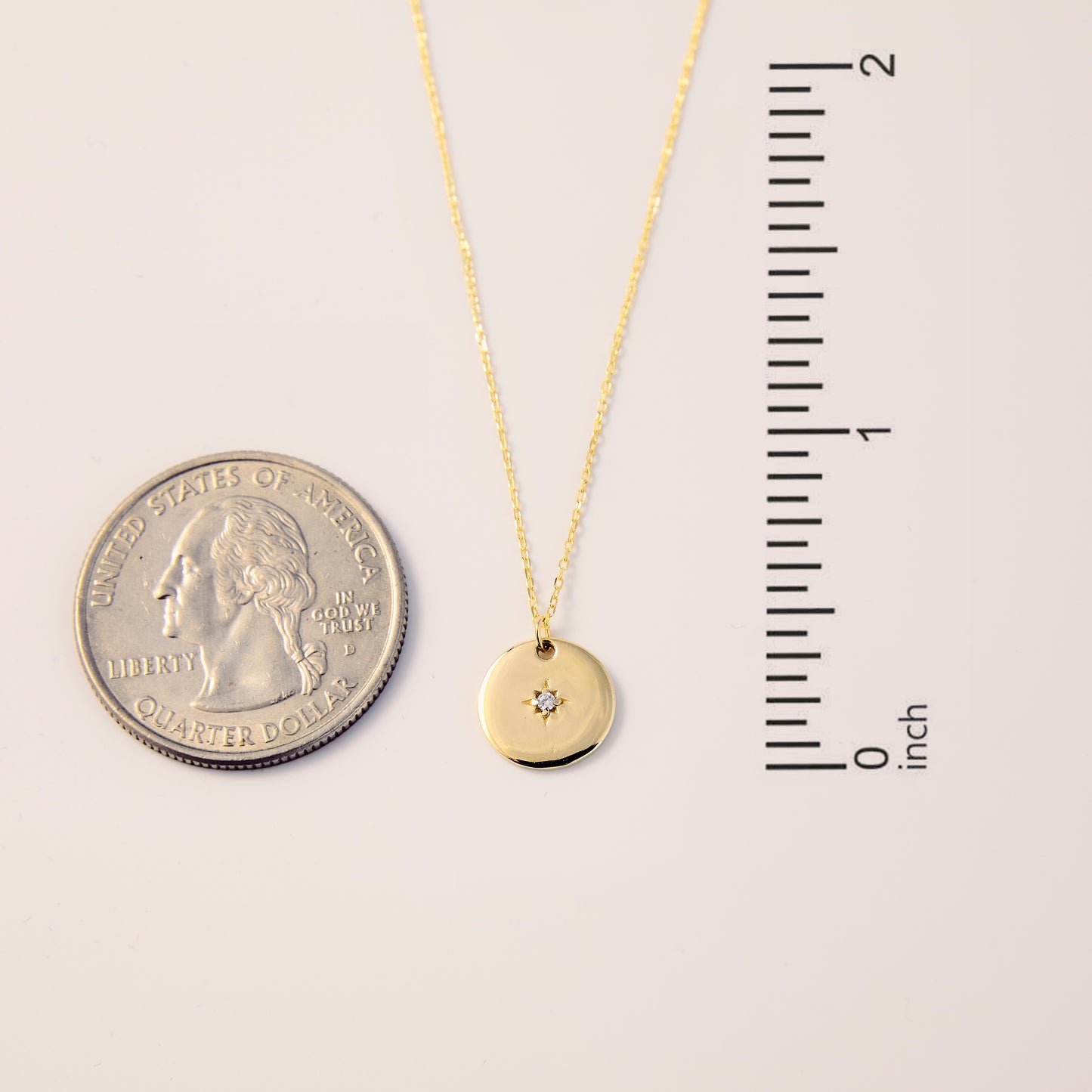 Diamond Accent North Star Coin Pendant Necklace