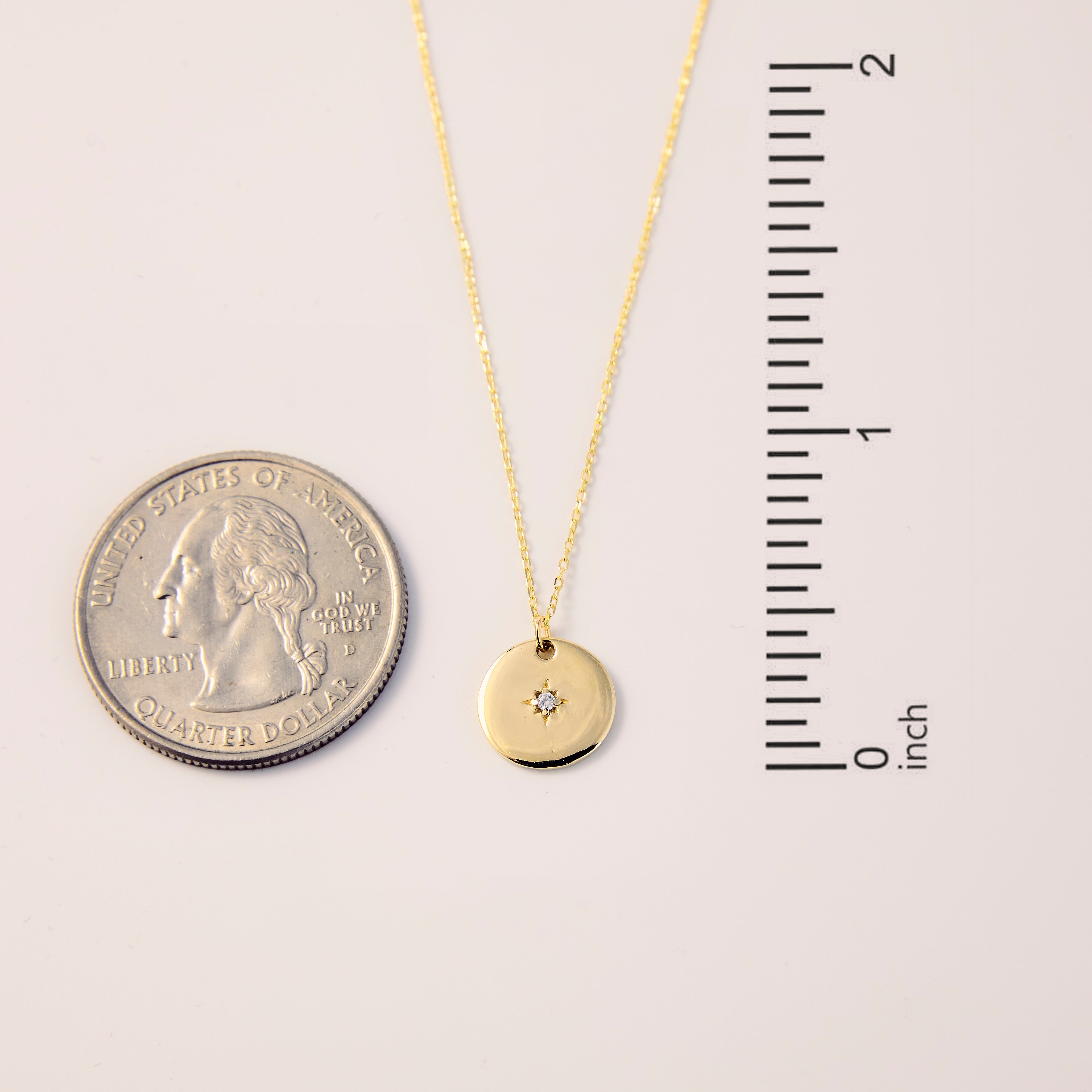 Gelin 14K Solid Gold Diamond Starburst Necklace | Starburst