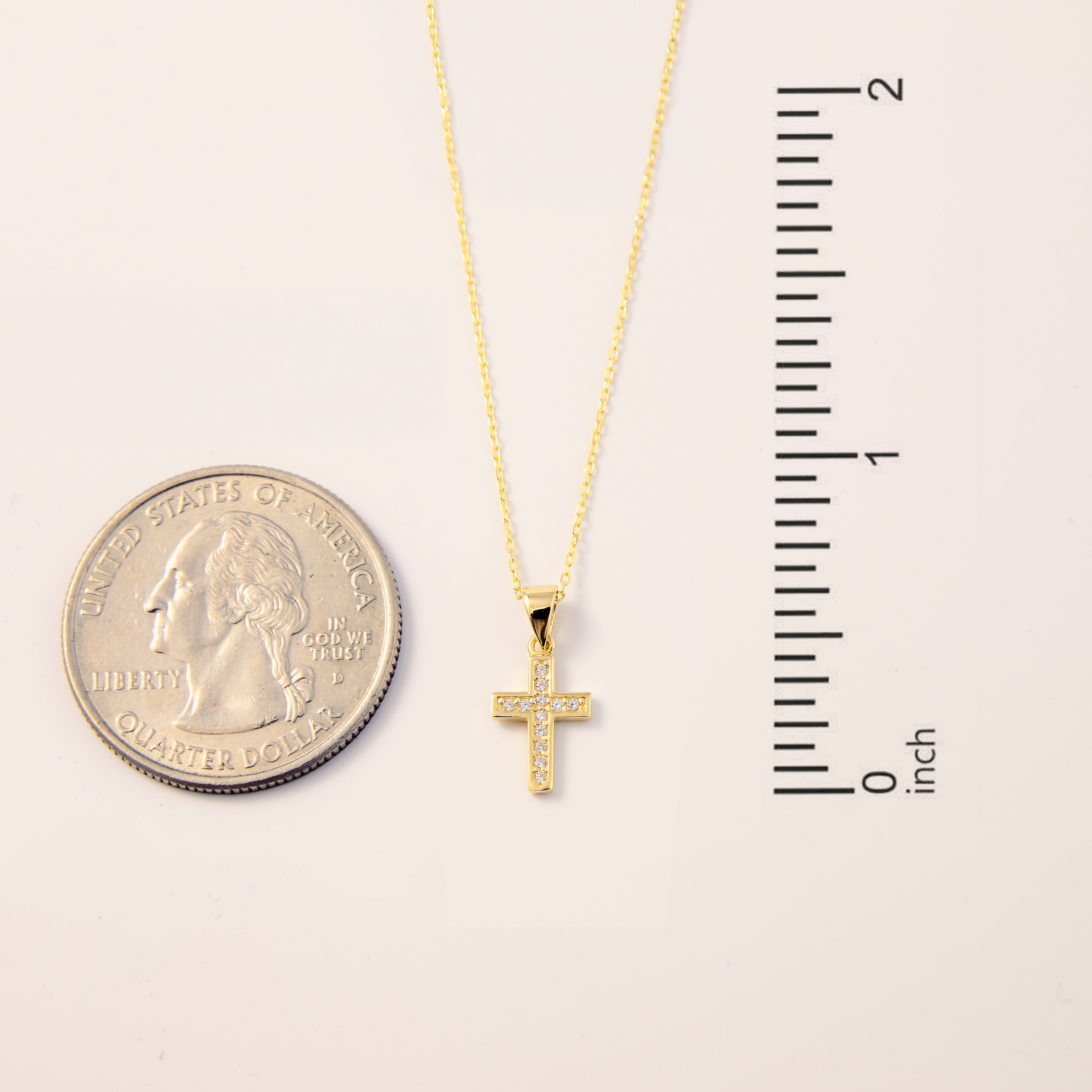 Pave Cross Pendant Necklace