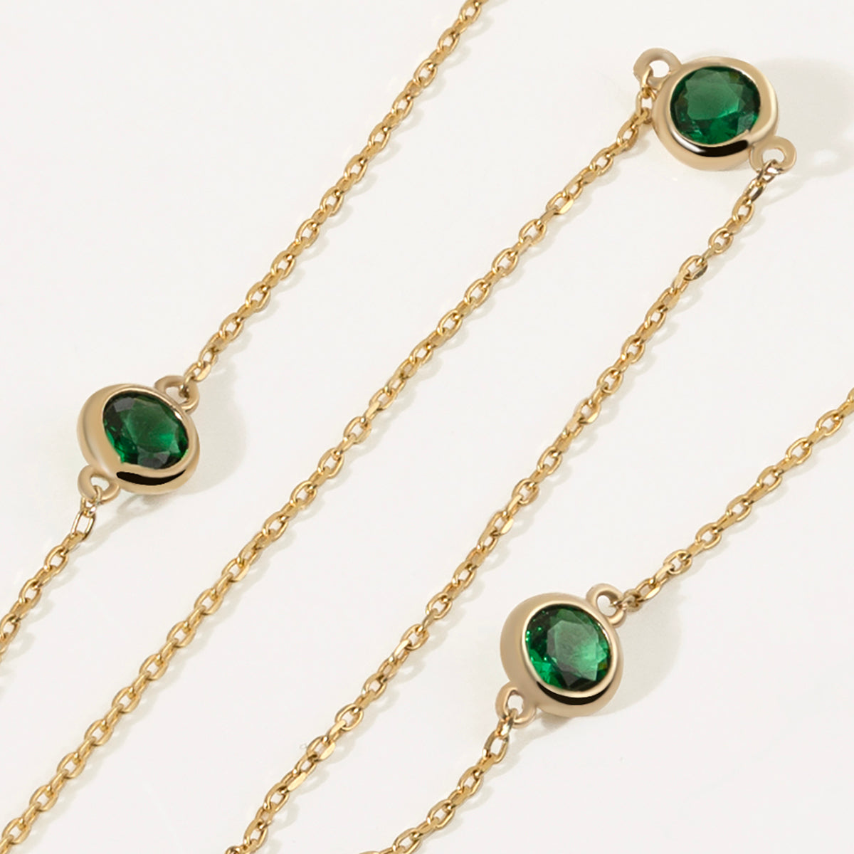 Emerald Station Necklace