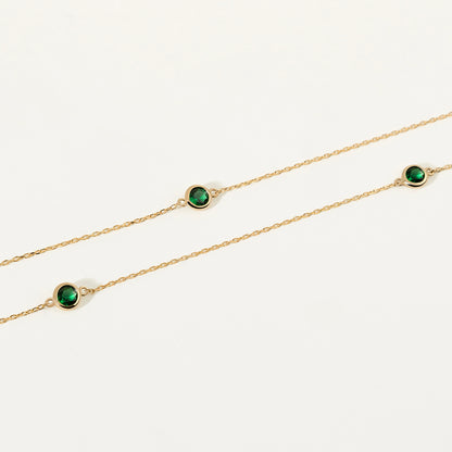 Emerald Station Necklace
