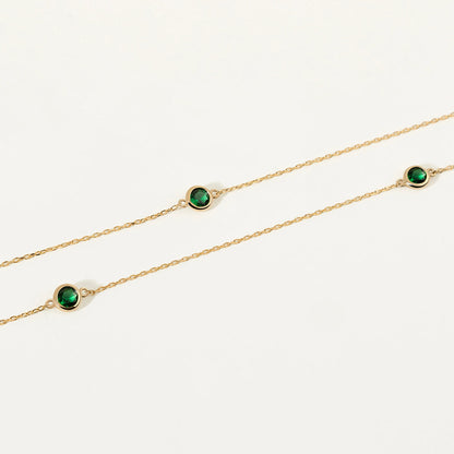 Emerald Station Necklace
