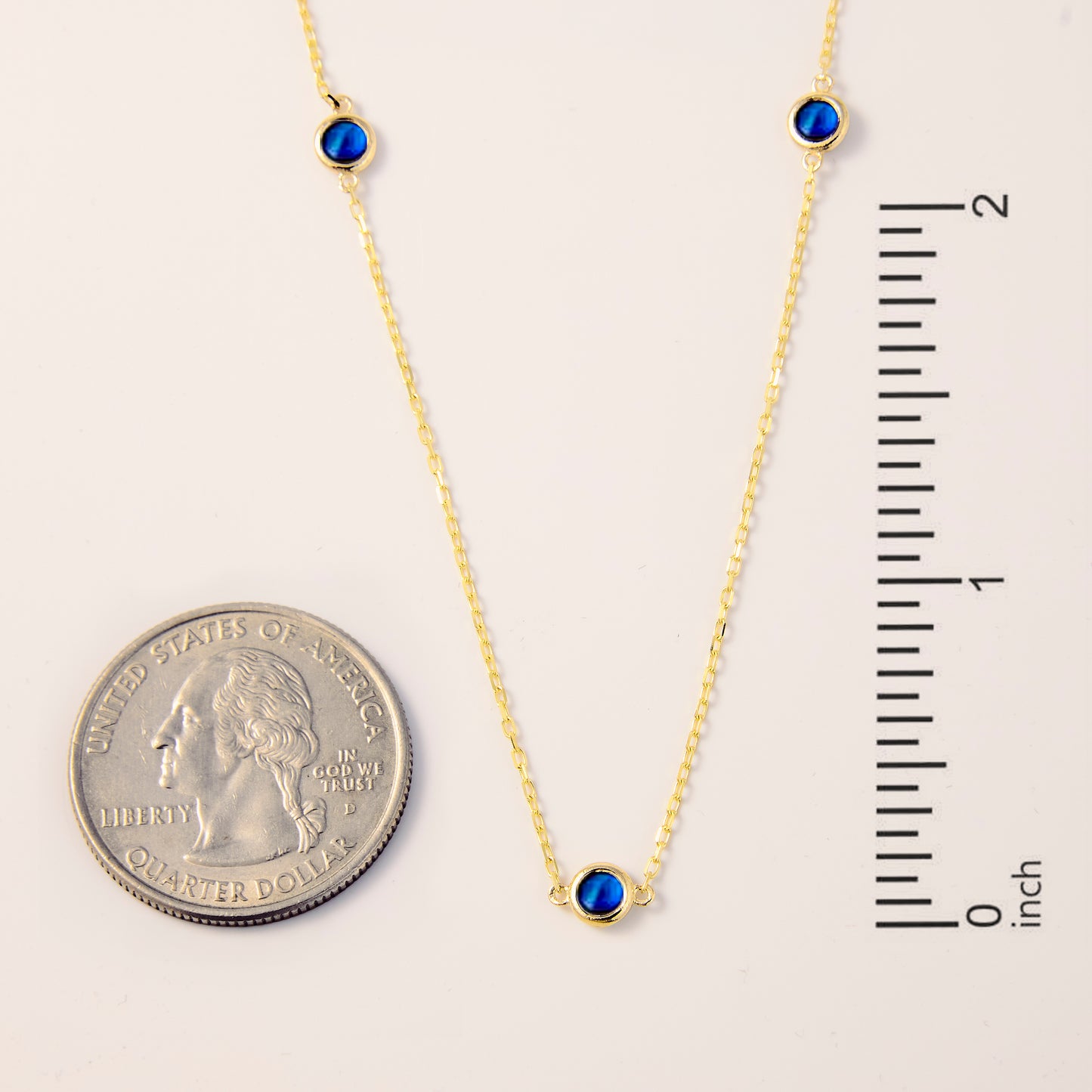Sapphire Five Stone Station Necklace