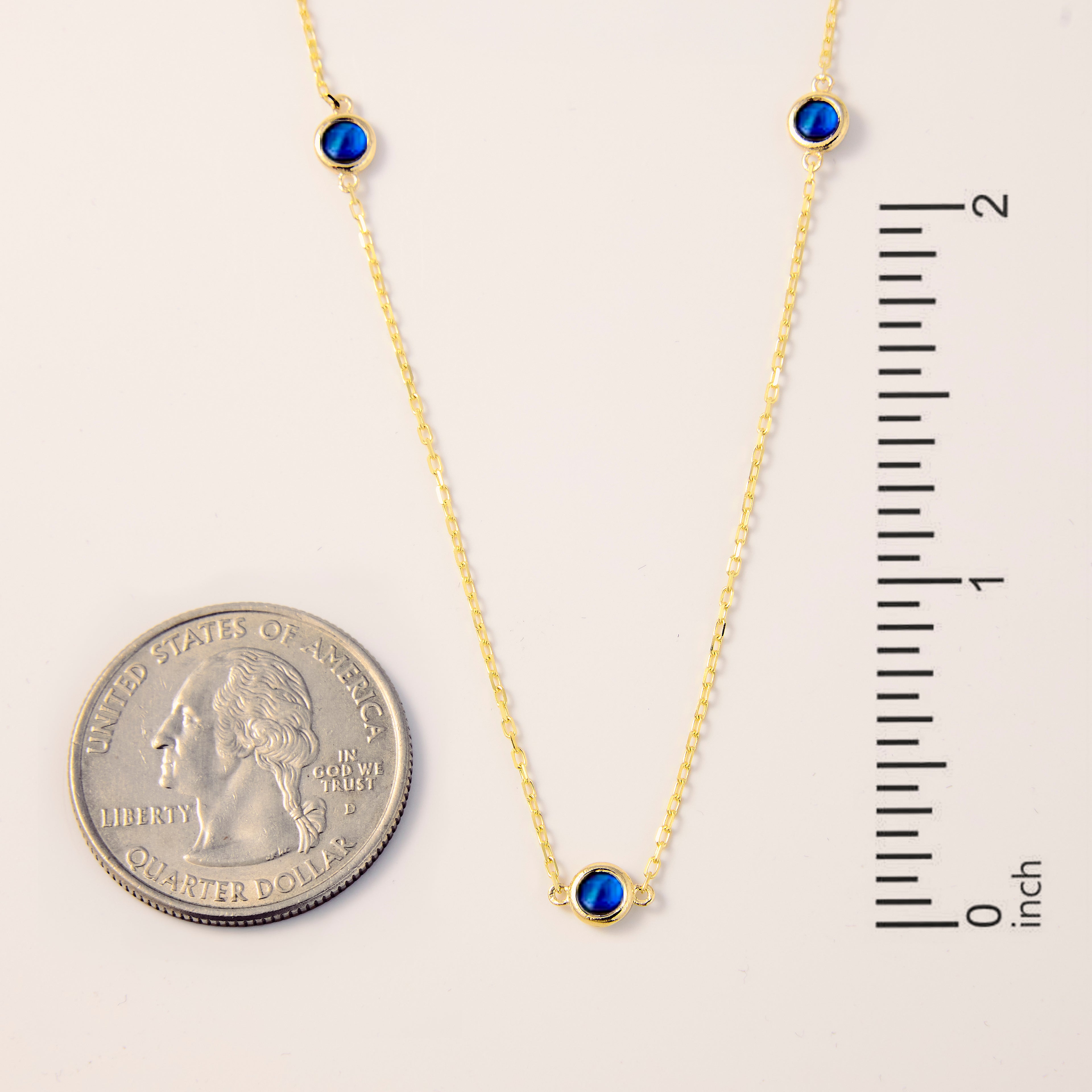 Sapphire Five Stone Station Necklace