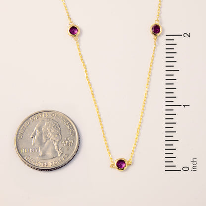Ruby Five Stone Station Necklace