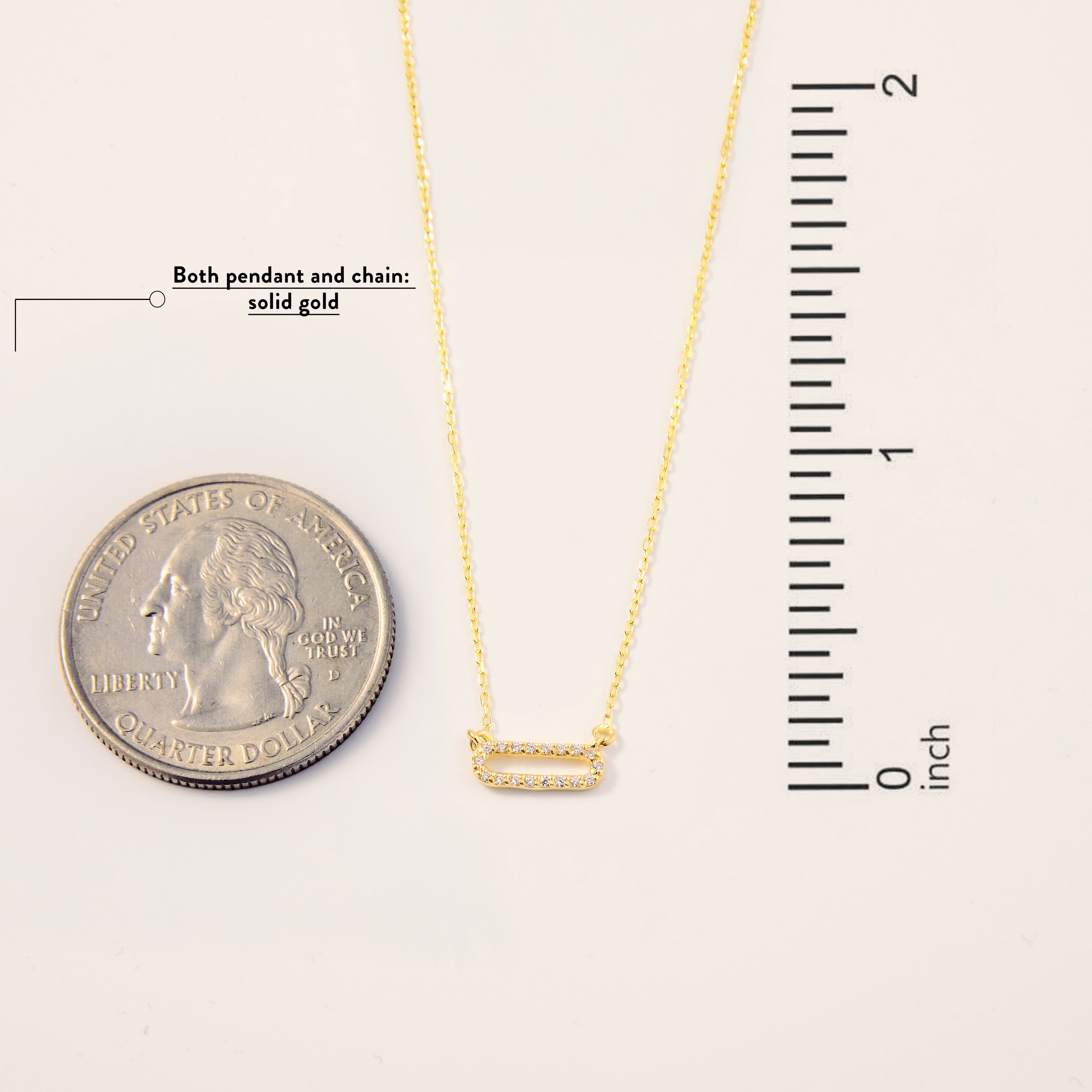 Diamond Paperclip Pendant Necklace