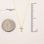 Diamond Pave Cross Pendant Necklace