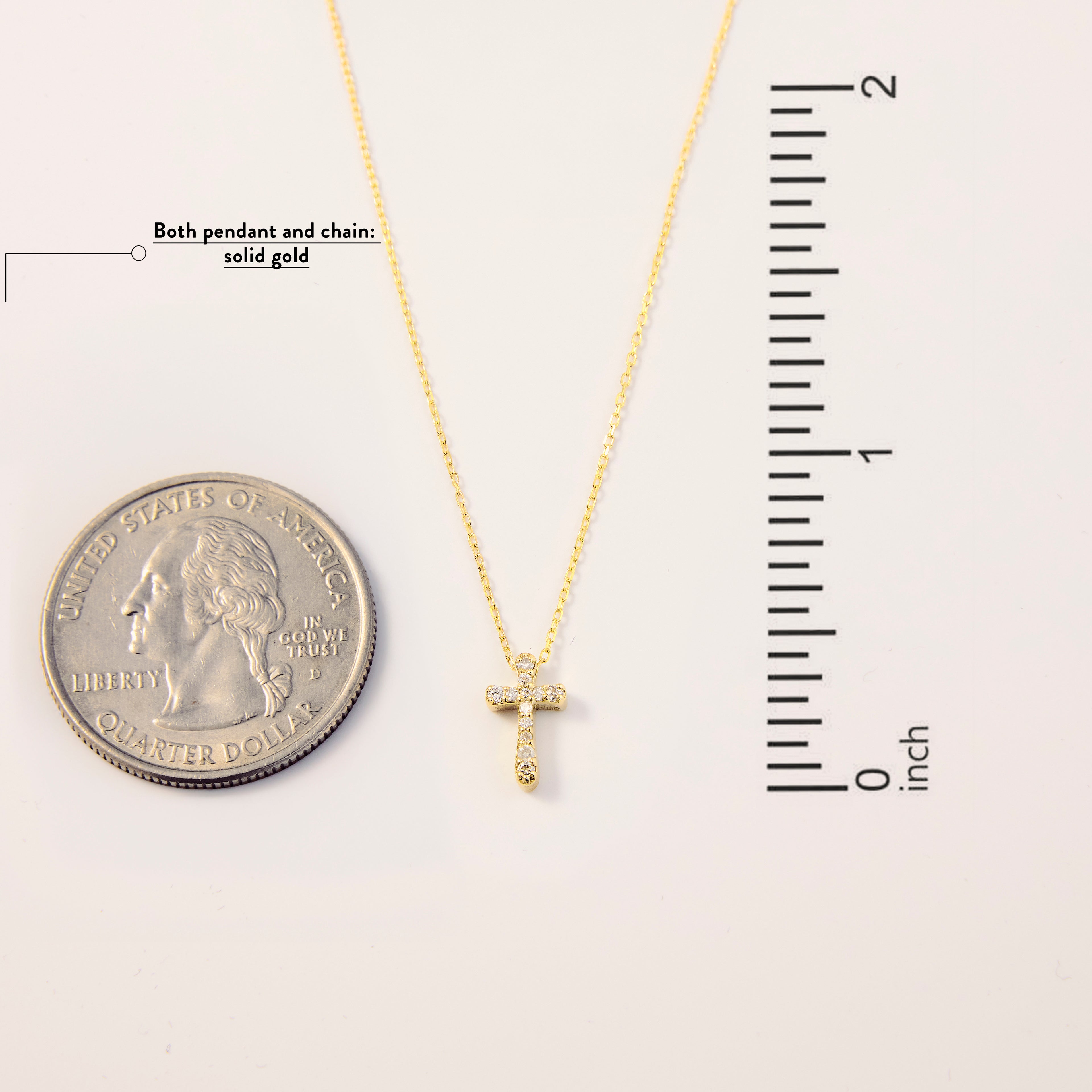 Diamond Pave Cross Pendant Necklace