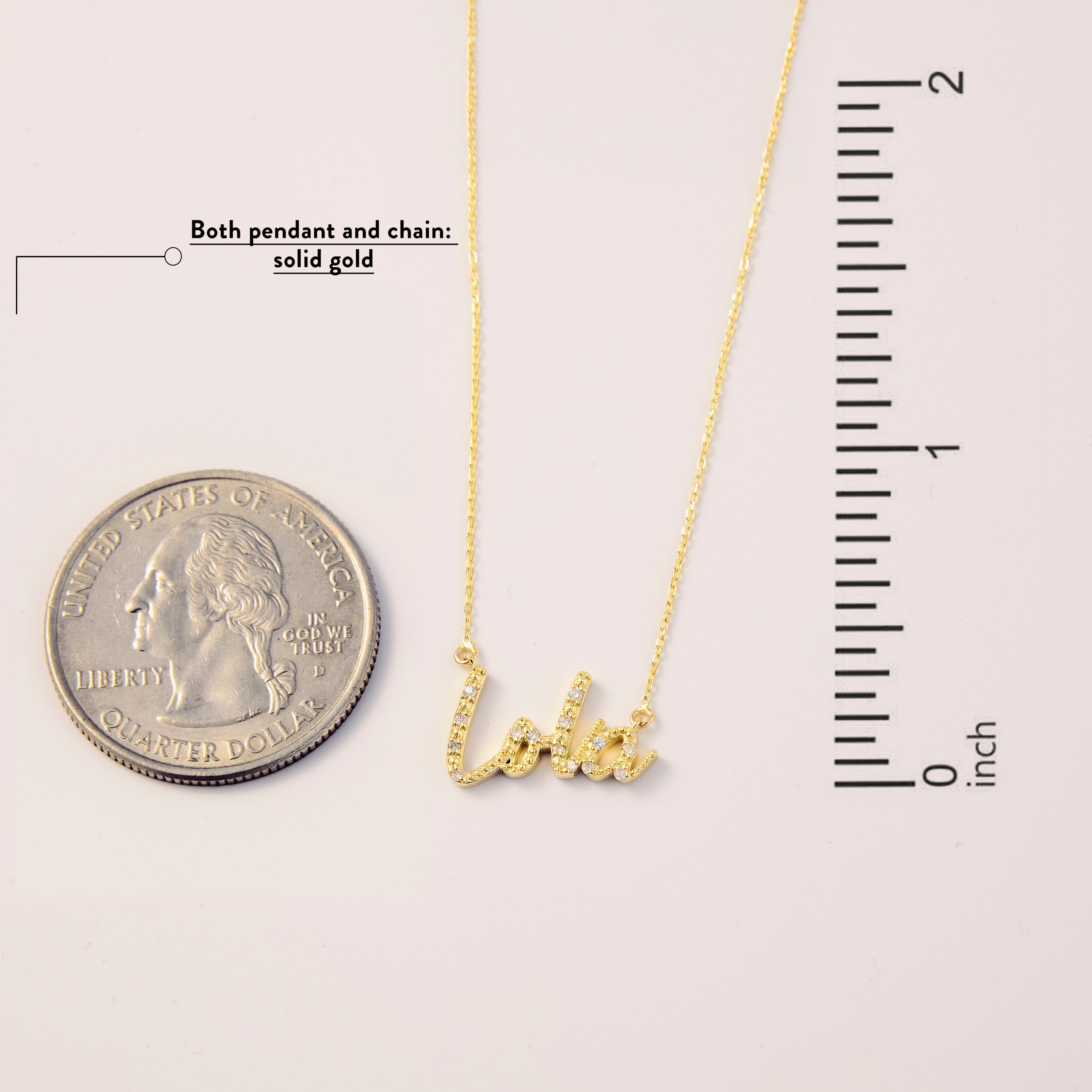 Diamond Script Name Necklace