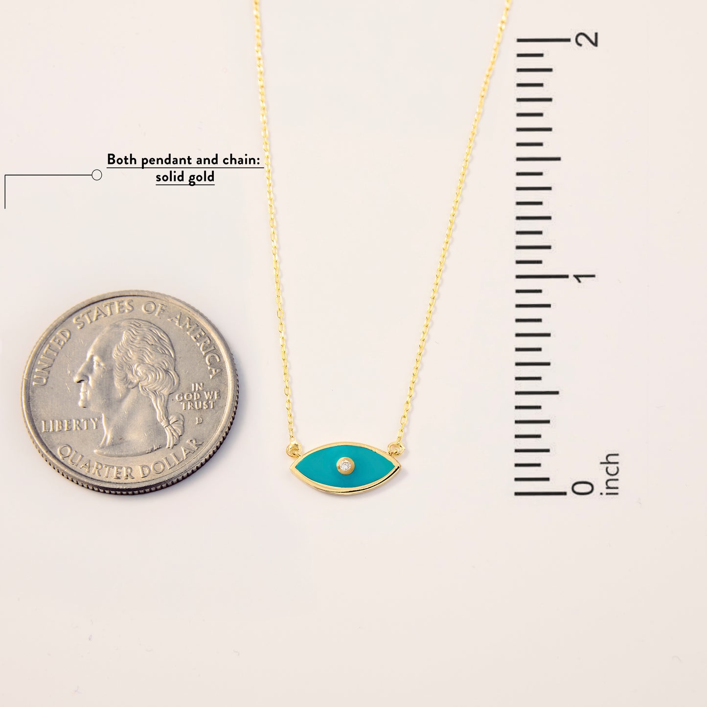 Diamond Enamel Evil Eye Necklace
