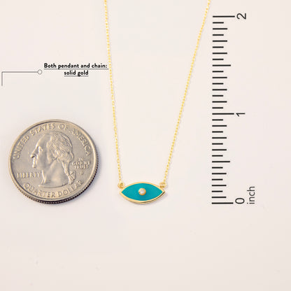 Diamond Enamel Evil Eye Necklace