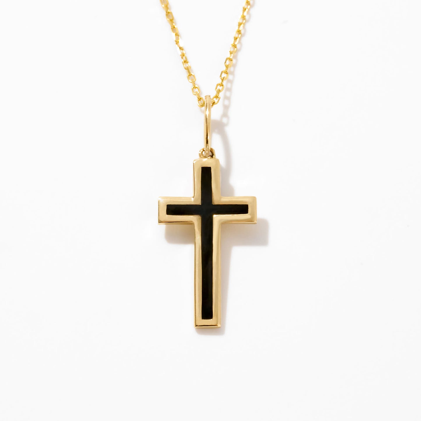 Enamel Cross Necklace in 14K Solid Gold