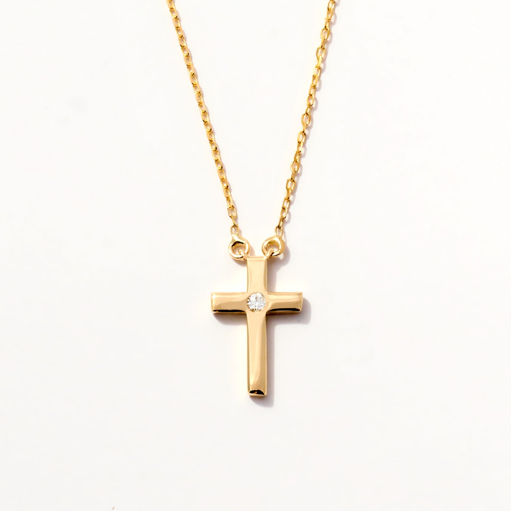 Diamond Solitaire Cross Necklace