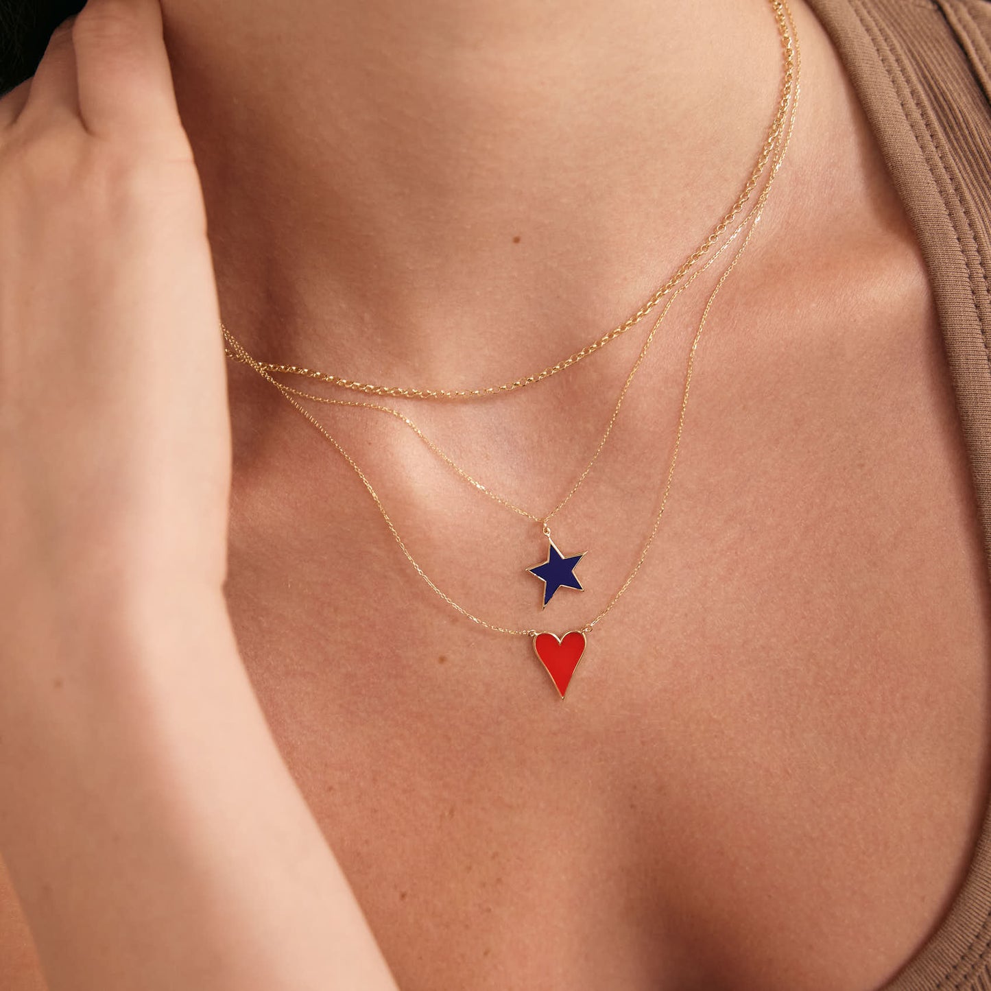 Enamel Star Necklace