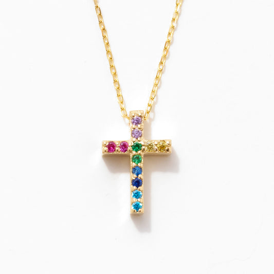 Birthstone Cross Necklace