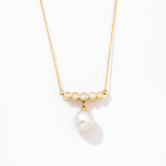 Pearl Necklace in 14K Solid Golid