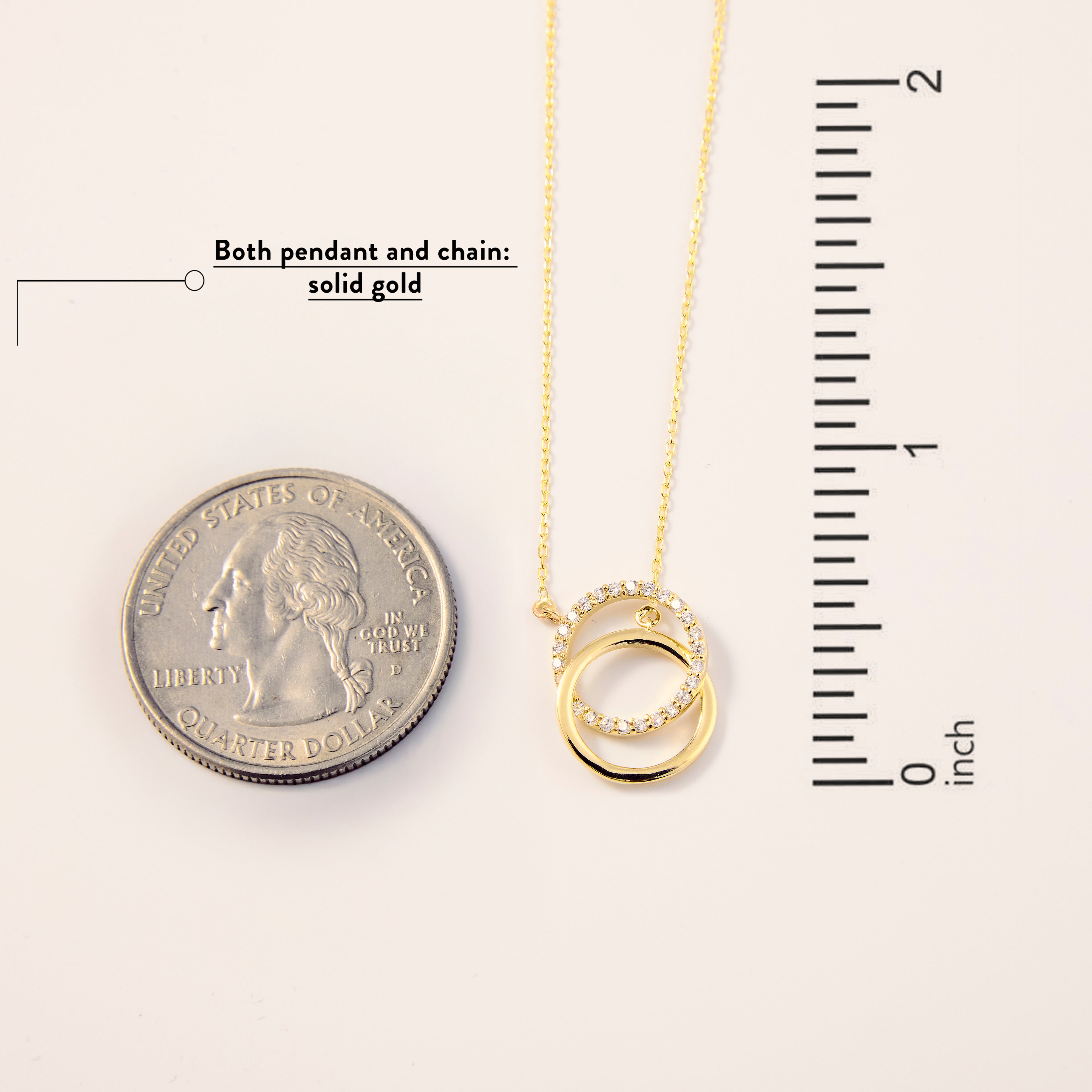 Diamond Interlocking Circle Necklace