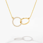Diamond Interlocking Circle Necklace