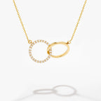 Diamond Interlocking Circle Necklace