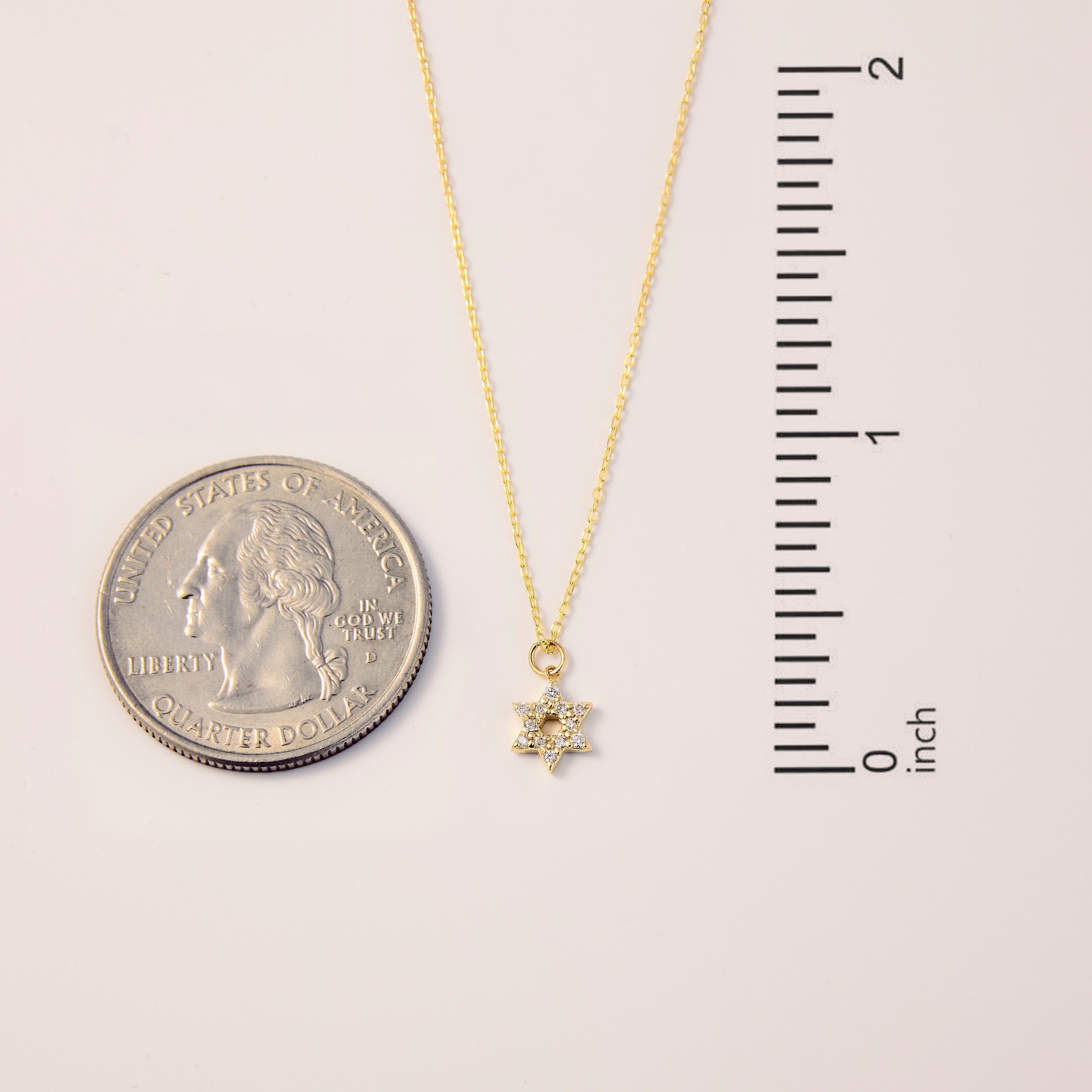Minimal Diamond Star of David Necklace