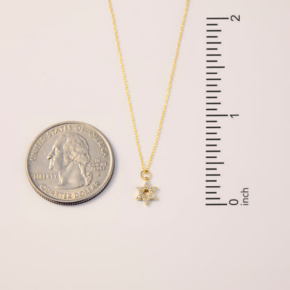 Minimal Diamond Star of David Necklace
