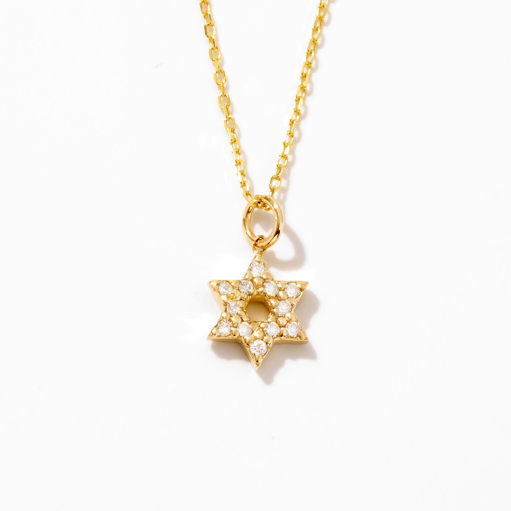 Minimal Diamond Star of David Necklace