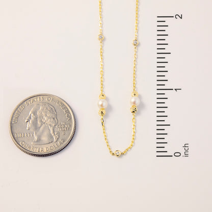 Diamonds and Pearls by the Yard Drop Necklace