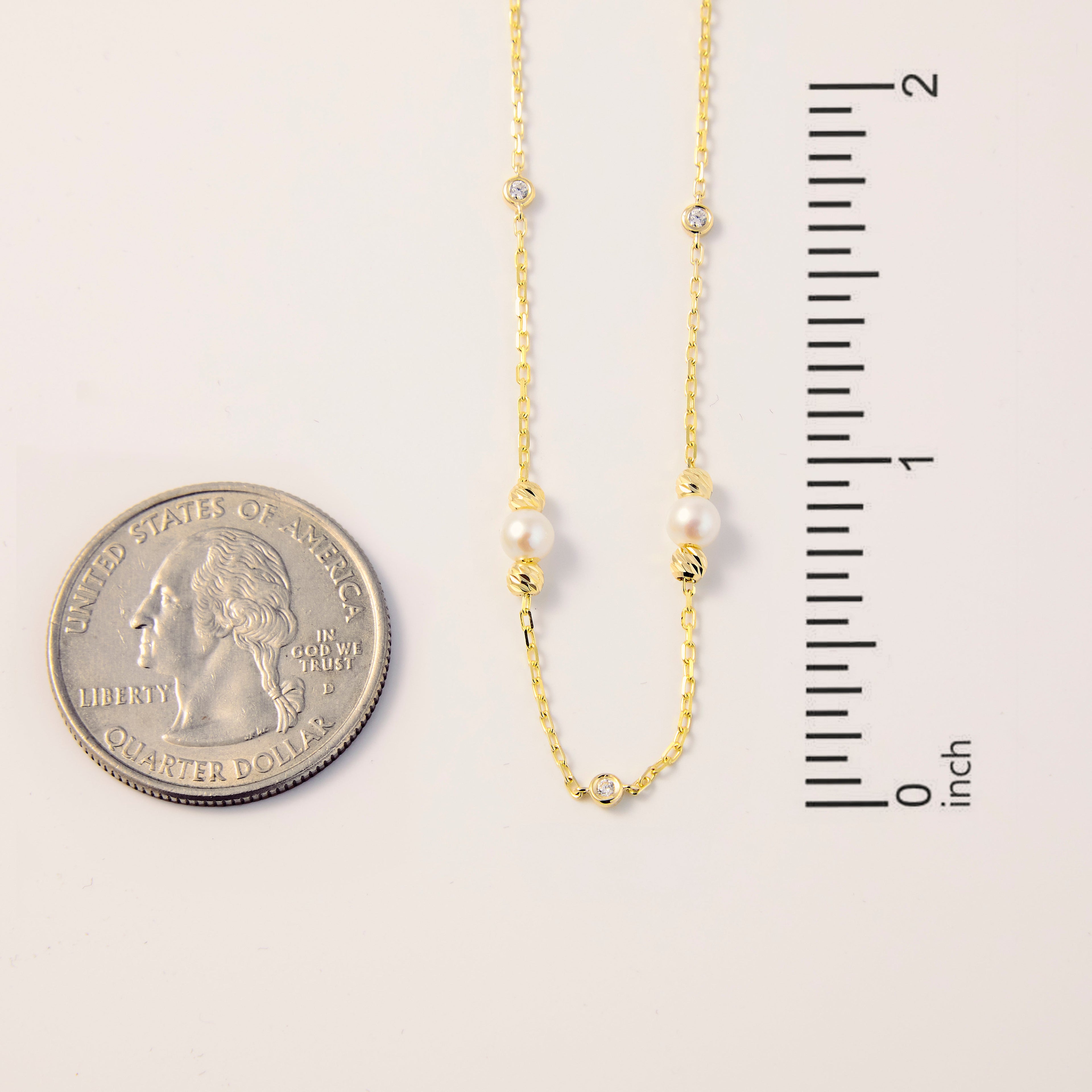 Diamonds and Pearls by the Yard Drop Necklace