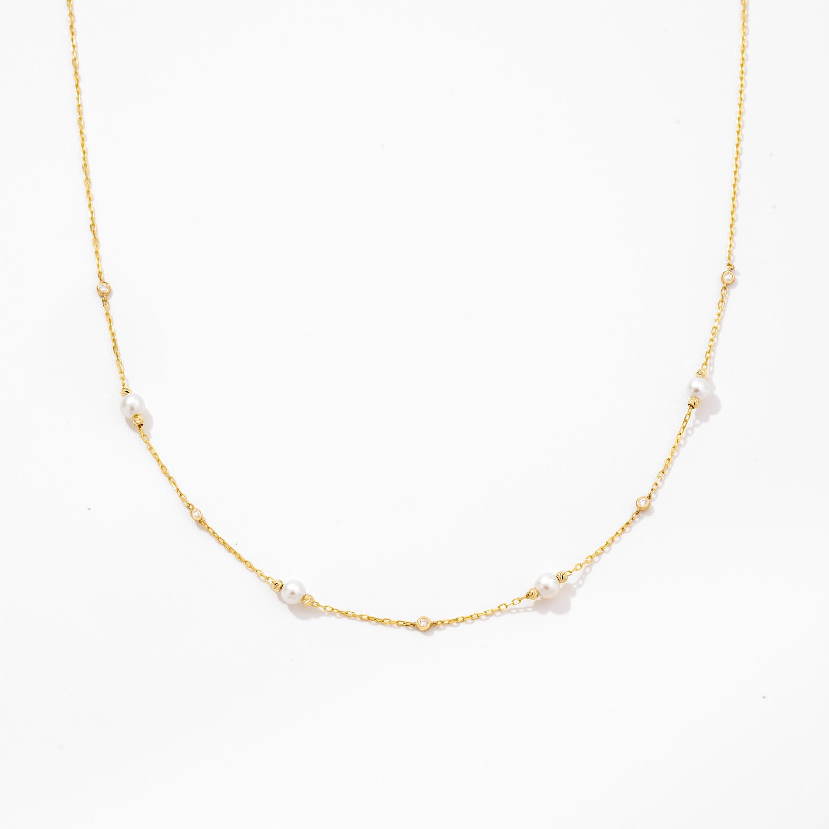 Diamonds and Pearls by the Yard Drop Necklace