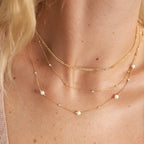 Diamonds and Pearls by the Yard Drop Necklace