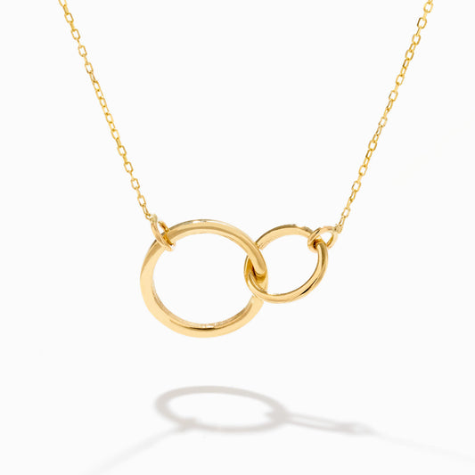 Interlocking Circle Necklace in 14K Solid Gold