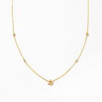 Diamond Station Star of David 10K Solid Gold Necklace