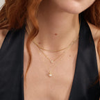 Diamond Station Star of David 10K Solid Gold Necklace