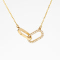 Diamond Paperclip Interlocking Necklace