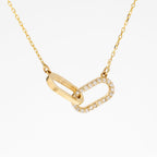 Diamond Paperclip Interlocking Necklace