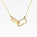 Diamond Paperclip Interlocking Necklace