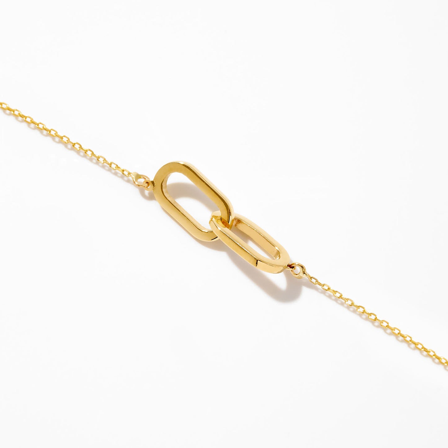 Intertwined Linked Paperclip Necklace in 14K Solid Gold