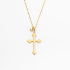 Diamond Budded Cross Necklace